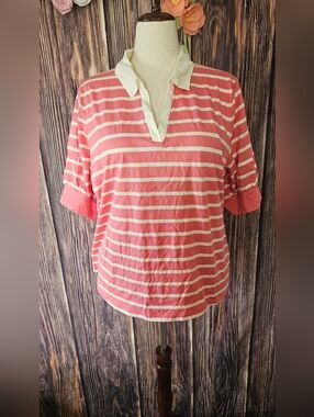 Talbots Johnny Collar Knit Top Plus Size 2X